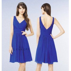 V neck short dress "Horizon" blue